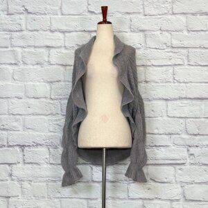 Malene Birger Gray Alpaca Mohair Blend Drop Shoulder Open Cardigan